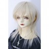 Tita-Doremi Perruque BJD à rotule - 22 à 24 cm - Cheveux gris - Tête de poupée - Pour poupée