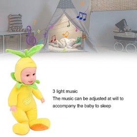 Mxzzand Jouet de poupée électrique, Jouet de poupée en Peluche électrique Banane Jaune Douce 3 Musique légère réaliste pour L