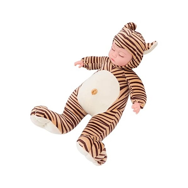 Poupée en Vinyle Électrique, 40cm Réaliste Mignonne 3 Lumière Musique Vinyle Poupée en Forme de Tigre pour Enfants de 4 à 6 A