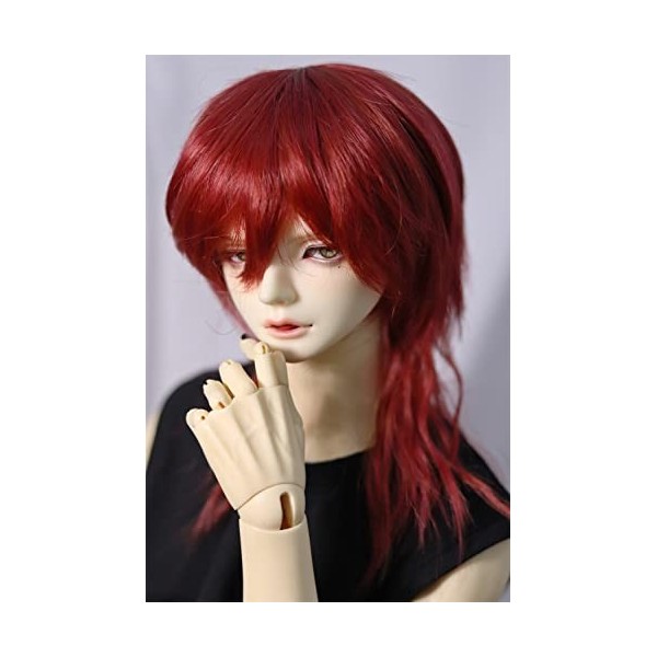 Tita-Doremi BJD Perruque de poupée articulée à bille 15-17 cm YOSD BB LATI Rouge perruque uniquement, pas une poupée 