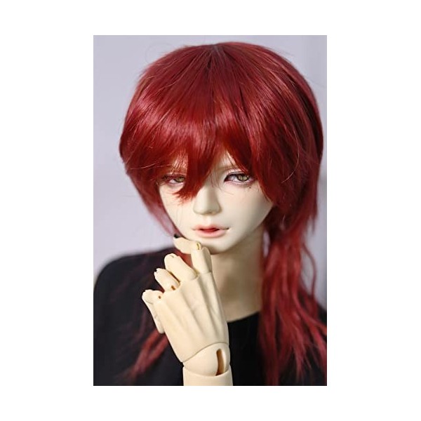 Tita-Doremi BJD Perruque de poupée articulée à bille 15-17 cm YOSD BB LATI Rouge perruque uniquement, pas une poupée 