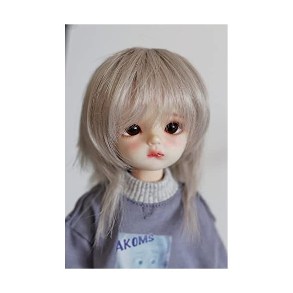 Tita-Doremi Perruque BJD à rotule pour poupée 15-17 cm YOSD BB LATI Gris perruque uniquement, pas une poupée 