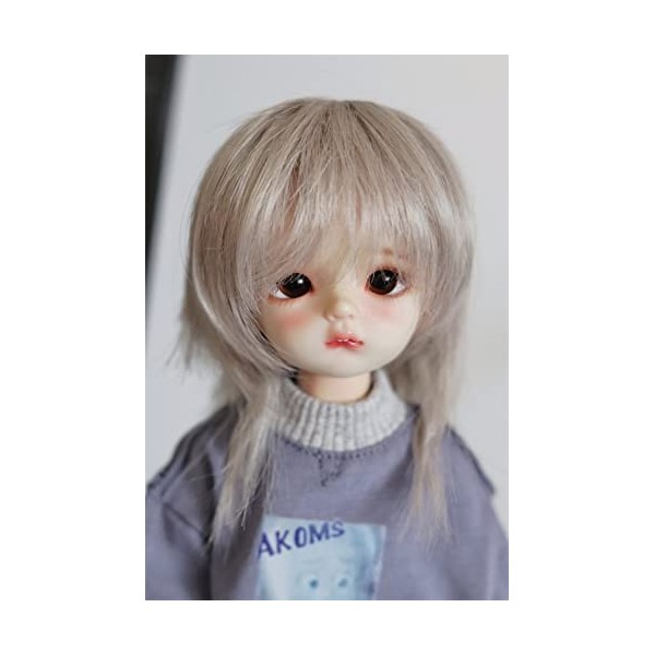 Tita-Doremi Perruque BJD à rotule pour poupée 15-17 cm YOSD BB LATI Gris perruque uniquement, pas une poupée 