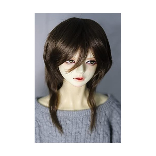 Tita-Doremi Perruque BJD à rotule pour poupée - 22-24 cm - Brun foncé - Tête de jouet perruque uniquement, pas une poupée 