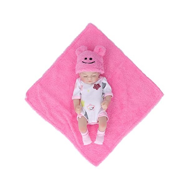 LBEC Emulation Doll Set Taille Parfaite Nouveau-né Bébé Poupée endormie avec Couverture pour Enfants Noël 10 Pouces Yeux ferm