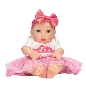 11in Reborn Baby Doll, Silicone Souple Lifelike Bathable Mobile Newborn Girl Baby Doll Cadeaux Danniversaire