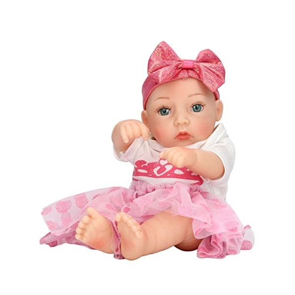 11in Reborn Baby Doll, Silicone Souple Lifelike Bathable Mobile Newborn Girl Baby Doll Cadeaux Danniversaire