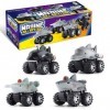 DINOBROS Jouets Shark Tirer vers l’arrière des Voitures pour garçons et Tout-Petits 4 Pack Jouet de Camion d’Animal de mer d’