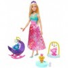 Barbie Dreamtopia Coffret Bébés Dragons avec poupée princesse, figurines bébés dragons, lit balancelle et accessoires, jouet 