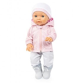 Bayer Design Design-84200AH 84200AH Vêtements de poupée, Accessoire pour Poupon, Salopette, Veste, Bonnet, Bottes, Gris, Rose