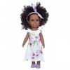 Uteruik Poupée noire de 35,6 cm - Poupée africaine américaine avec robe longue - Costume pour petites filles - Cadeau danniv