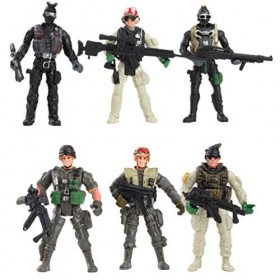 STOBOK Équipe de Combat des Forces Spéciales Et SWAT Soldats Jouets Figurines Portique avec Militaire Armes Accessoires pour 
