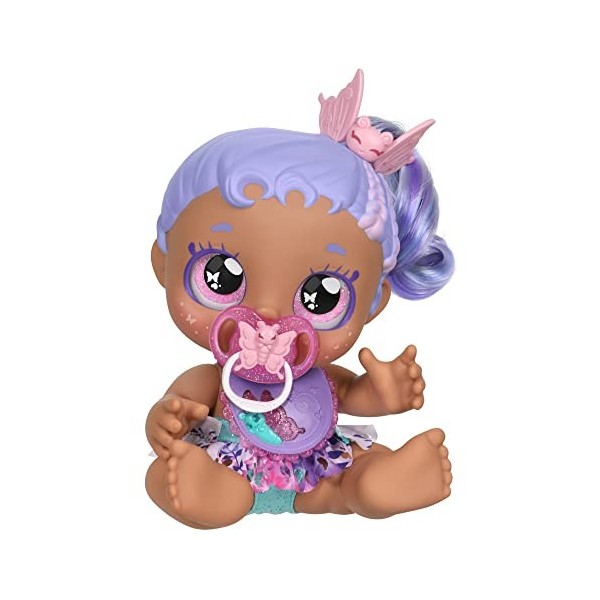 Kindi Kids Pastel Sweets Scented Kisses Little Sister Official Baby Doll with Big Glitter Eyes, Chubby, Squishy Arms and Legs