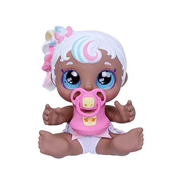 Kindi Kids Pastel Sweets Scented Kisses Little Sister Official Baby Doll with Big Glitter Eyes, Chubby, Squishy Arms and Legs