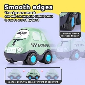 Afufu Jouet Enfant 3 Ans, 4 Pack Petite Voiture Jouet Cars Véhicules Jouets Voitures Bebe Cartoon Propulsion à Friction, Éduc