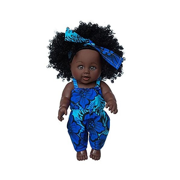 Uteruik Poupée noire de 30 cm - Poupée africaine américaine avec bandeau - Vêtement pour filles - Cadeau danniversaire B 