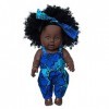 Uteruik Poupée noire de 30 cm - Poupée africaine américaine avec bandeau - Vêtement pour filles - Cadeau danniversaire B 