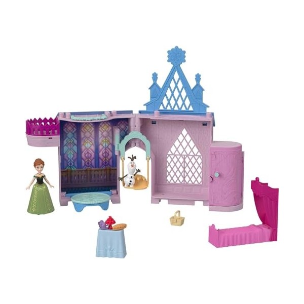 Disney La Reine Des Neiges Coffret Histoire Maison De Poupée Château D’Anna Avec Mini-Poupée Anna, Figurine Olaf Et Accessoir