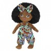 NICEYEA Poupée en peluche de 33 cm - Poupée africaine noire pour fille - Poupée bébé - Poupée africaine avec cheveux bouclés 