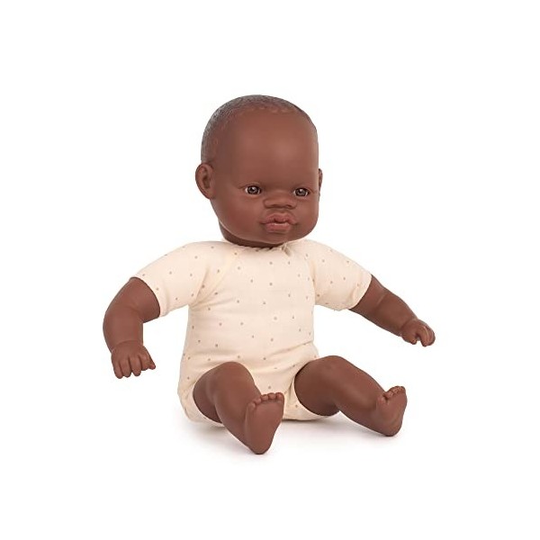 Miniland Dolls 31364 : Poupée Africaine de 32 cm avec Corps Mou Présenté dans Une boîte Cadeau.