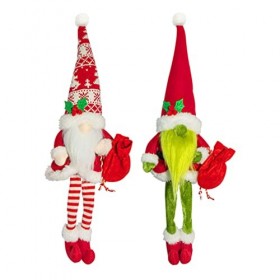 TOYANDONA Cadeaux De Noël 2Pcs Noël Tomte Santa Claus Poupée Poupée Décorative Poupées de Poupée de Noël Cheminées de Noël Po
