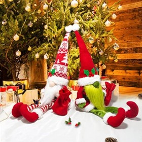 TOYANDONA Cadeaux De Noël 2Pcs Noël Tomte Santa Claus Poupée Poupée Décorative Poupées de Poupée de Noël Cheminées de Noël Po