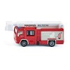 siku 1749, Magirus Multistar TLF Voiture de Pompiers avec Bras Télescopique et Échelle Extensible, 1:87, Métal/Plastique, Rou