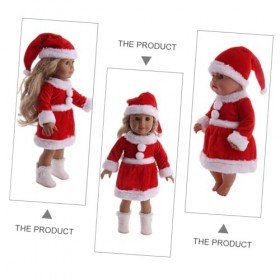 ibasenice 6 Pièces Vêtements De Poupée Robe De Poupée De Noël Chapeau De Poupée De Père Noël Tenue De Poupée De Noël Robe De 