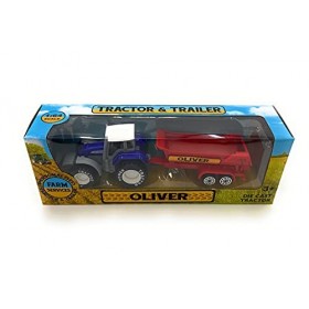 Oliver Ensemble tracteur et remorque personnalisé moulé sous pression – Échelle 1:64 – Cadeau pour anniversaire, Noël, divert