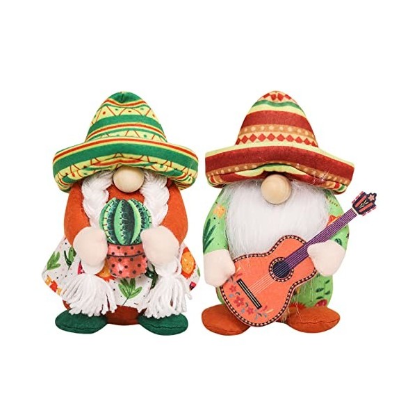 OWf597 Poupée musicale naine Sombrero ornement instrument de carnaval décoration dintérieur