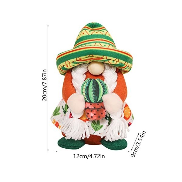 OWf597 Poupée musicale naine Sombrero ornement instrument de carnaval décoration dintérieur