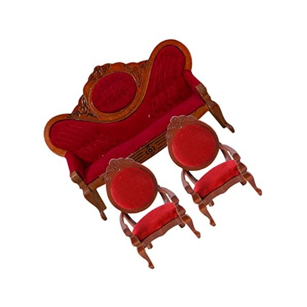 Toyvian 3 Pièces Fauteuil Pêche Ensemble De Fauteuil De Maison De Poupée Accessoires De Salon De Maison De Poupée 1 : 12 Meub