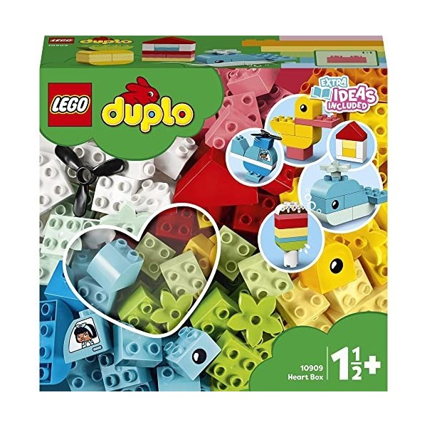 LEGO 10909 Duplo Classic La Boîte Coeur, Jouet Éducatif, Briques de Construction pour Bébé