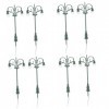 Garneck 8 Pcs Micro Paysage Jardin Enfants Mini Enfants Enfants Décor Poste De Chemin De Fer Miniature Mini Chemin Lumières M