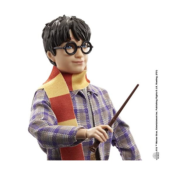 Harry Potter coffret collector Quai 9 3/4 avec poupée articulée, chouette Hedwige, bagages et accessoires inspirés du film, j