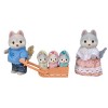 Sylvanian Families - Le Village - La famille Husky - 5636 - Famille 5 Figurines - Mini Poupées