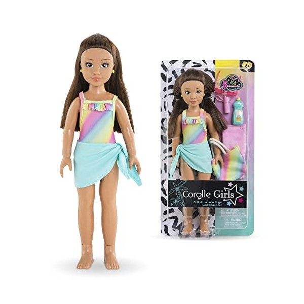 Coffret Luna a la plage COROLLE GIRLS - poupée mannequin - 5 accessoires - 28 cm - Des 4 ans