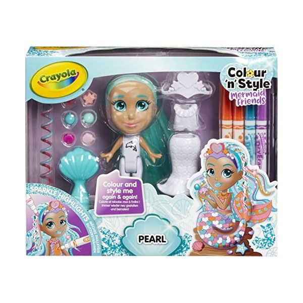 CRAYOLA- Sirène Goliath Coulour N Style-Friends Pearl-Poupées à Personnaliser-A partir de 3 Ans, 920638.005, Multicolor, Tail