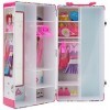 klein Theo 5801 Barbie Mallette Armoire avec Tringles et Compartiments de Rangement et Autres Accessoires Multicolores - Joue