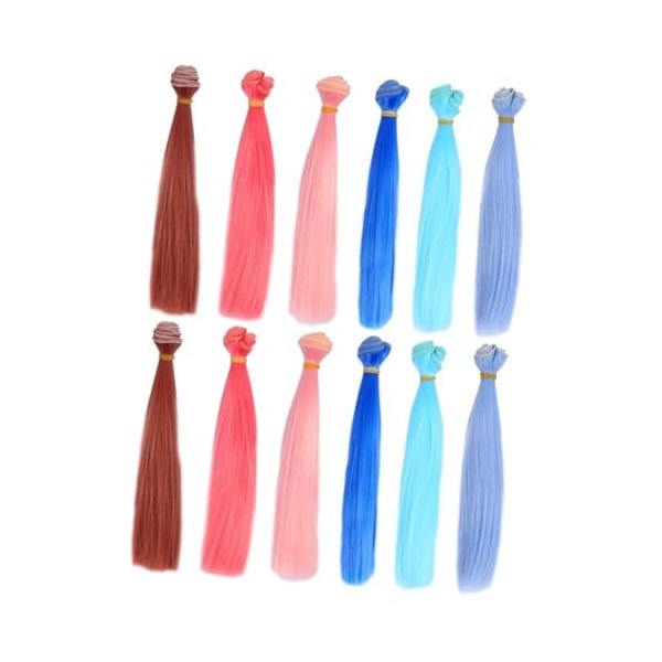 Gadpiparty 12 Pcs Poupée Perruque Couleur Perruques Les Poupées Américaines Flash Artisanat De Cheveux De Poupée Fabrication 