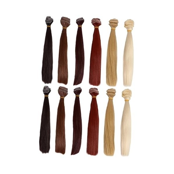 Gadpiparty 12 Pcs Poupée Perruque Couleur Perruques Les Poupées Américaines Flash Artisanat De Cheveux De Poupée Fabrication 