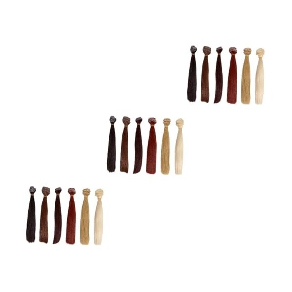 Gadpiparty 12 Pcs Poupée Perruque Couleur Perruques Les Poupées Américaines Flash Artisanat De Cheveux De Poupée Fabrication 