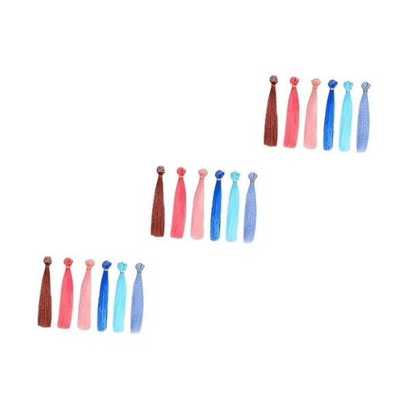 Gadpiparty 12 Pcs Poupée Perruque Couleur Perruques Les Poupées Américaines Flash Artisanat De Cheveux De Poupée Fabrication 