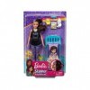 Coffret poupée Skipper + Mini poupée Enfant Fille + lit + Accessoires - Set Babysitter pour Barbie + 1 Carte