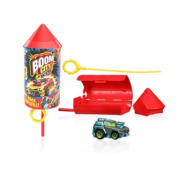 Boom city Racers, Single Pack Série 1 , 1 Voiture mystère et Accessoires pour Faire la Course et exploser à limpact, Jouet 