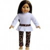 The New York Doll Collection Haut Blanc et Imprimés Animaux Leggings Collants - Pour 18 pouces / 46cm Mode Poupées - Poupées 