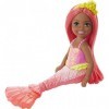 Barbie Dreamtopia Chelsea Mermaid Doll, 6.5-inch with Coral-Colored Hair and Tail