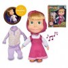 Simba - Masha et Michka - Poupée Masha Musicale Pyjama 30cm - 2 Mélodies + Pyjama Phosphorescent - Piles Incluses - 109301022