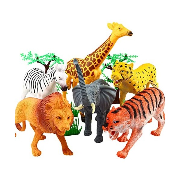 Ensemble de Jouets dAnimaux de la Jungle, Bambins, Animaux en Plastique Fête Préférés Apprentissage Ressource Forêt Petite F