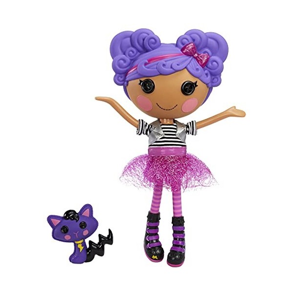 Lalaloopsy Poupée Storm E. Sky & Cool Cat – Poupée Violette joueuse de Rock de 33 cm dotée d’1 Tenue Rose/Noire & Chaussures.